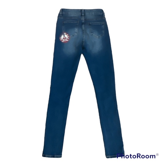 Girls Butter Super Soft Patch Distressed Denim Jeans size 10 - Picture 5 of 11